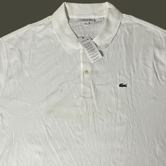 Lacoste Other - Lacoste Shirt Mens White Polo Cotton Preppy Casual Short Sleeve Logo DH2050 4XL